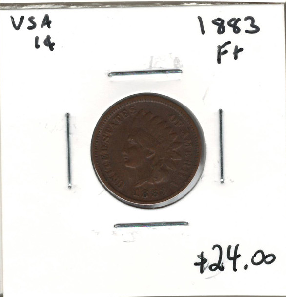 United States: 1883 1 Cent F15