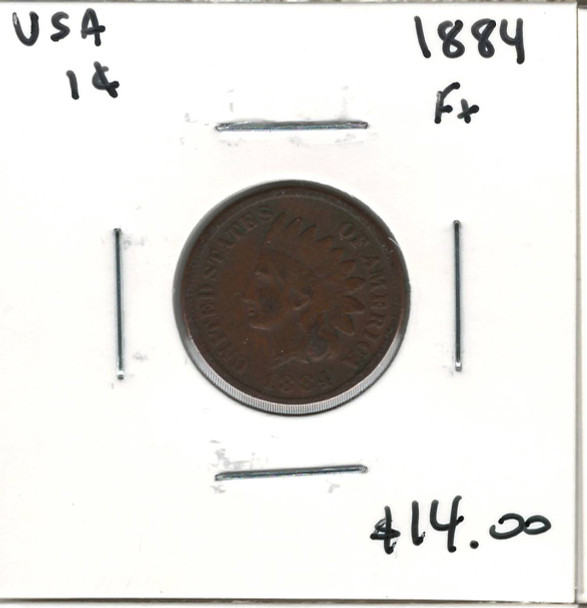 United States: 1884 1 Cent F15