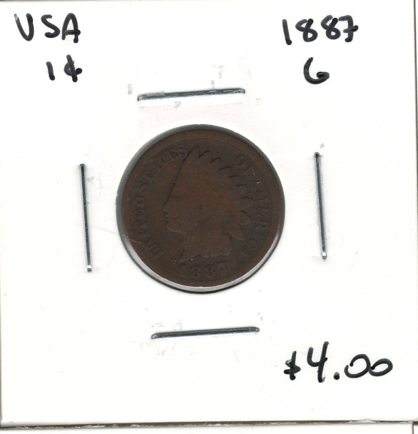 United States: 1887 1 Cent  G4