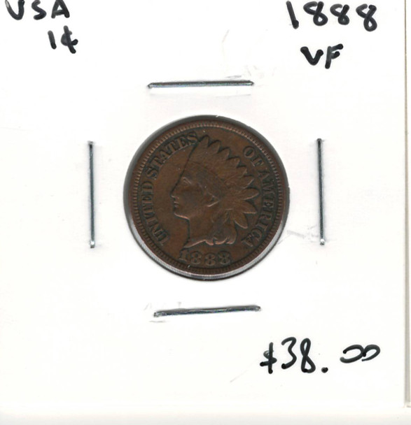 United States: 1888 1 Cent VF20