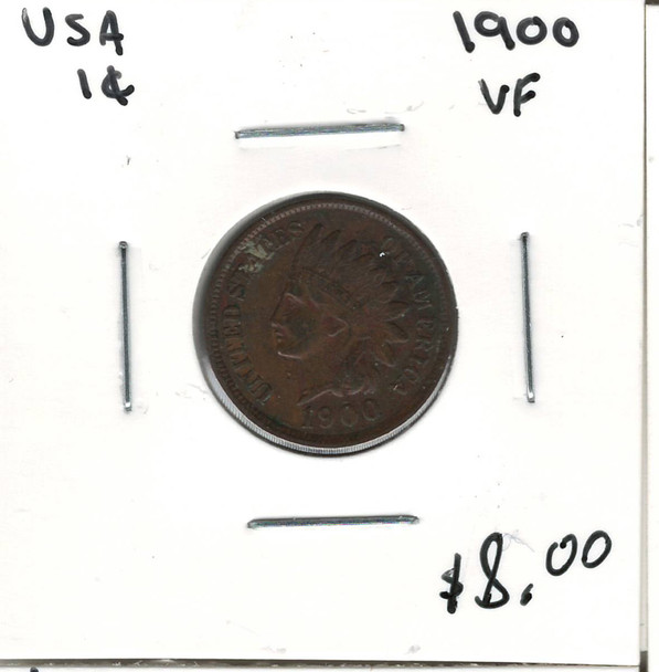 United States: 1900 1 Cent VF20