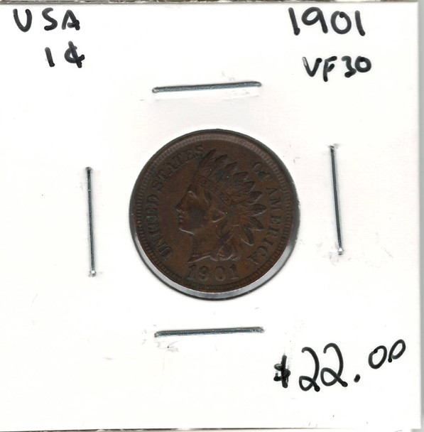 United States: 1901 1 Cent VF30