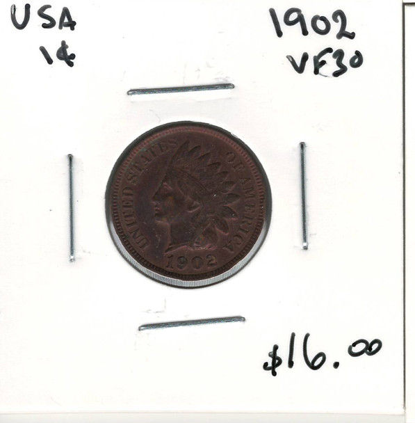 United States: 1902  1 Cent  VF30