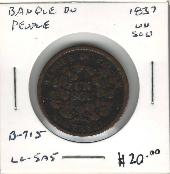 Banque De Peuple: 1837 Un Sou  LC-5A5
