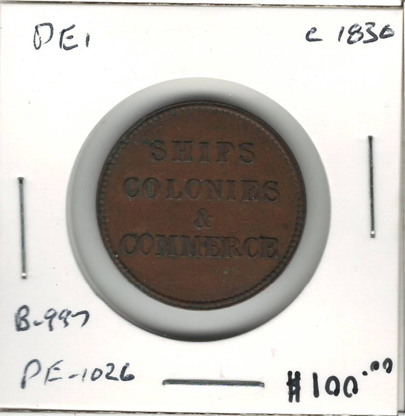 PEI:  1830 Token PE-1026