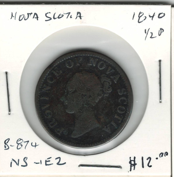 Nova Scotia: 1840 Half Penny NS-1E2