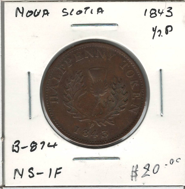 Nova Scotia: 1843 Half Penny NS-1F