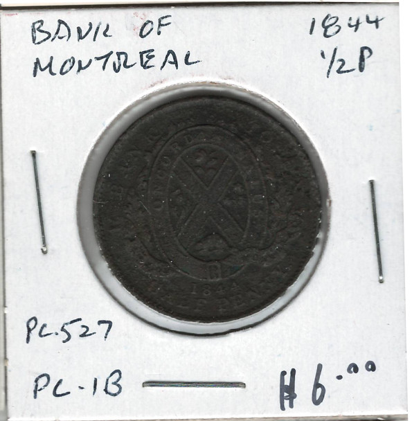 Nova Scotia: 1844 Half Penny PC-1B
