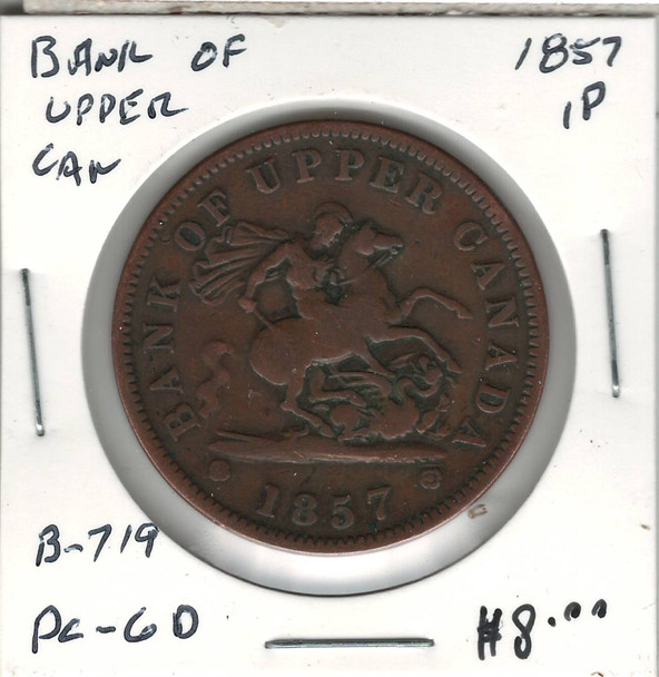 Bank of Upper Canada: 1857 1 Penny PC-6D