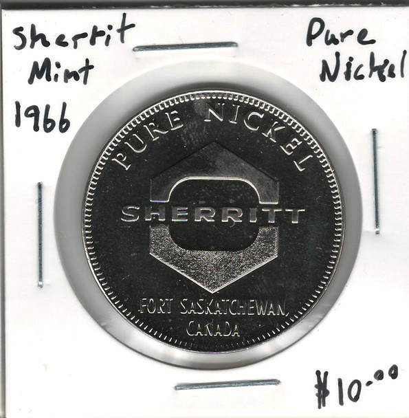 Canada: 1966 Sherritt Mint Fort Saskatchewan Pure Nickel Token