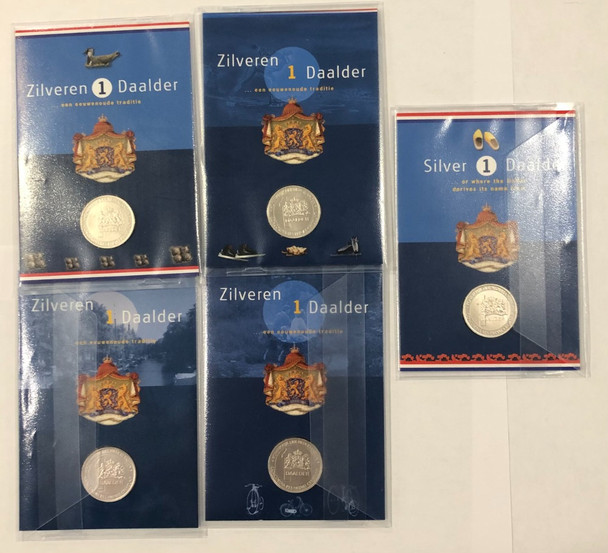 Netherlands: Zilveren Daalder Silver Coin Collection Lot (5 Pieces)