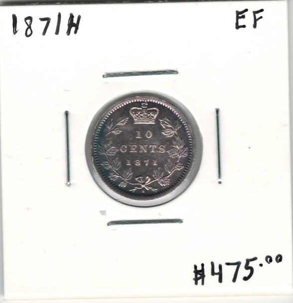 Canada: 1871H 10 Cents EF40