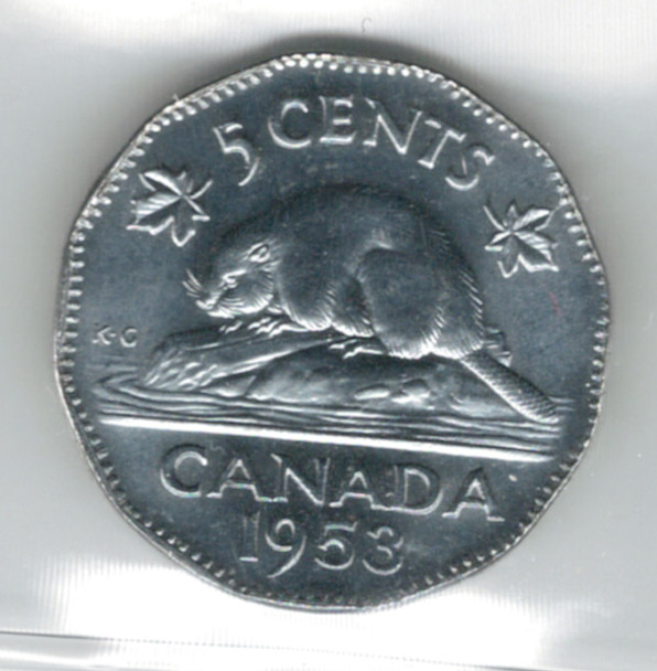 Canada: 1953 5 Cent NSF FL ICCS MS64