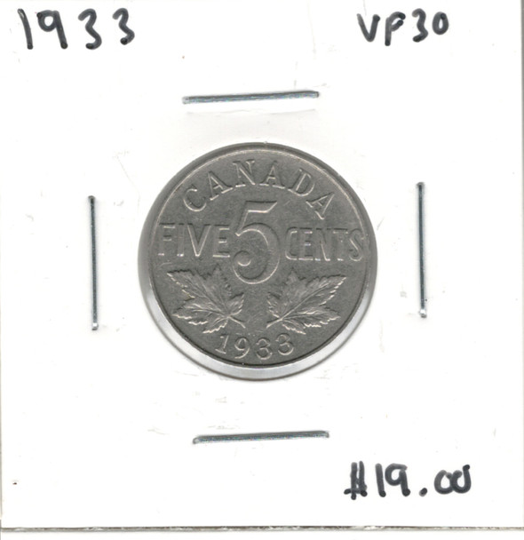 Canada: 1933 5 Cent VF30