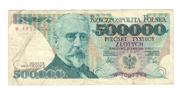 Poland: 1990 500000 Zlotych Banknote W