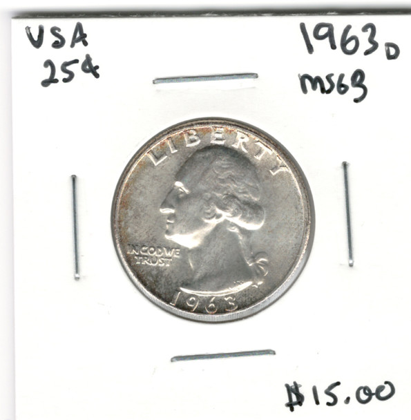 United States: 1963D 25 Cent MS63