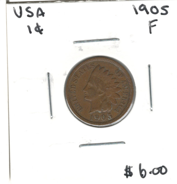 United States: 1905 1 Cent F12