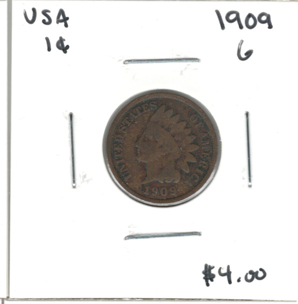 United States: 1909 1 Cent  G4