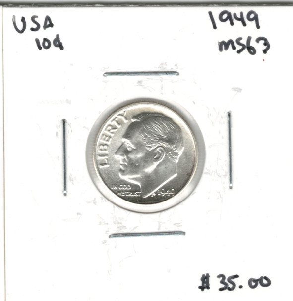 United States: 1949 10 Cent MS63