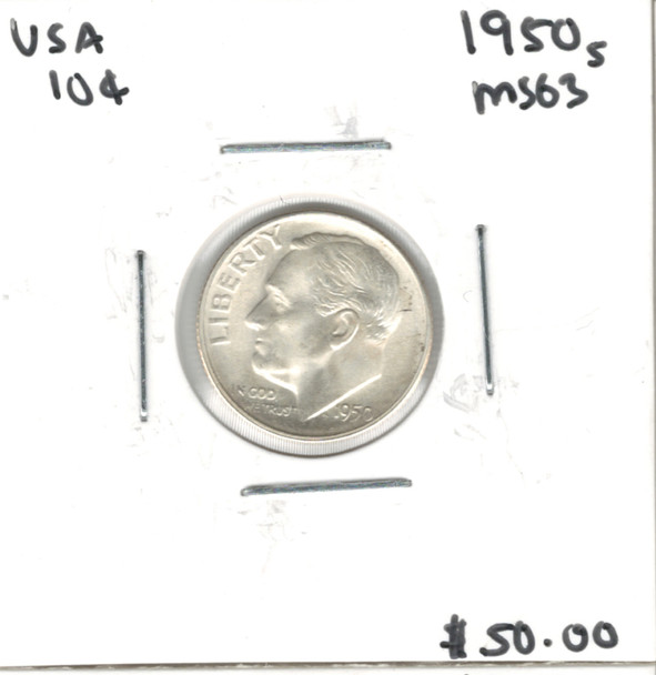 United States: 1950S 10 Cent MS63
