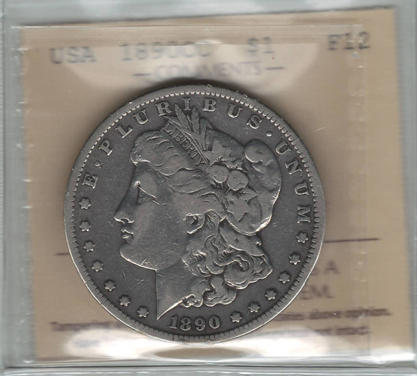 United States: 1890cc Morgan Dollar ICCS F12