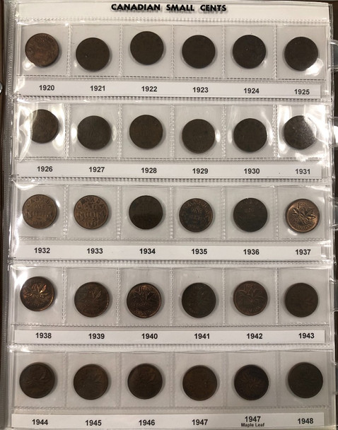 Canada: 1920-2012 Penny Collection Includes Key Dates! (100pcs)
