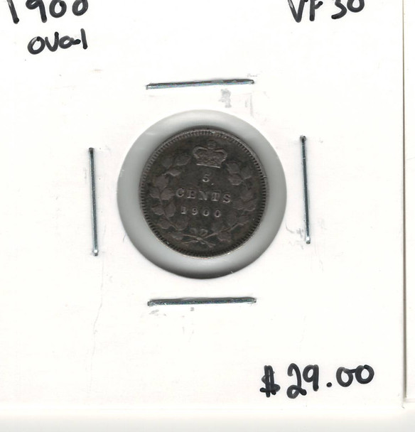 Canada: 1900 5 Cent Oval VF30