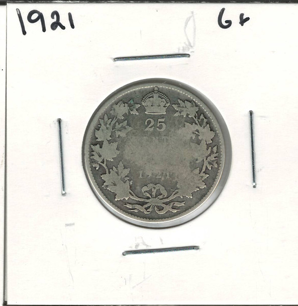 Canada: 1921 25 Cent G6
