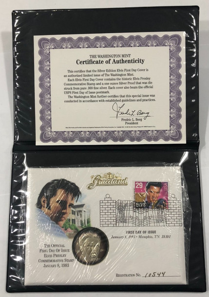 United States: 1993 Elvis Presley First Day Cover and Pure Silver Coin in Booklet