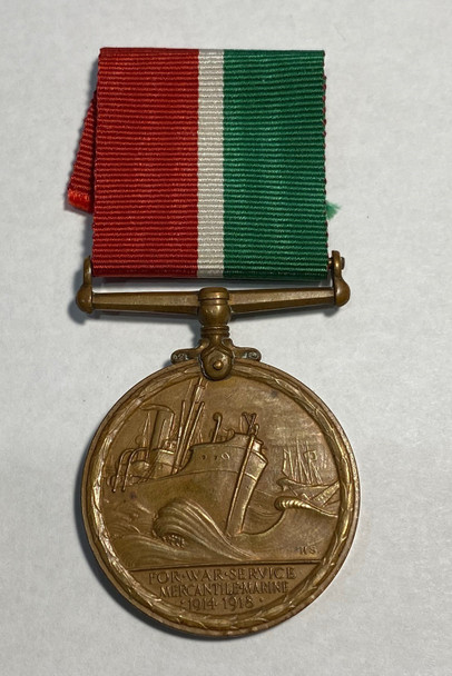 Great Britain: 1914-18 Merchantile Marine War Service Medal to David H. F. Crosier