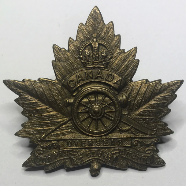 Royal Canadian Artillery Cap Badge, WWI Era Overseas Battalion (Repaired Lugs)