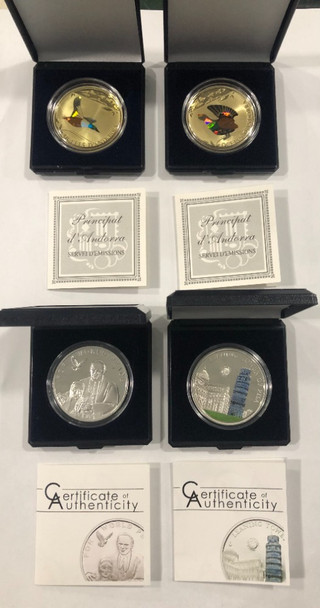 World: 2010 - 2012 Sterling Silver Coin Lot with Boxes (4 Pieces) John Paul II Piza