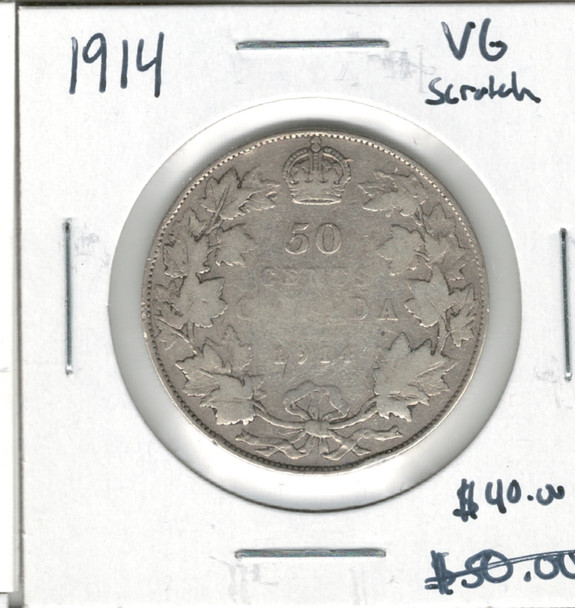 Canada: 1914 50 Cents VG8 with Scratch