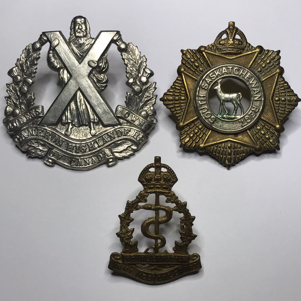  Canada: Group of 3 WWII Cap Badges