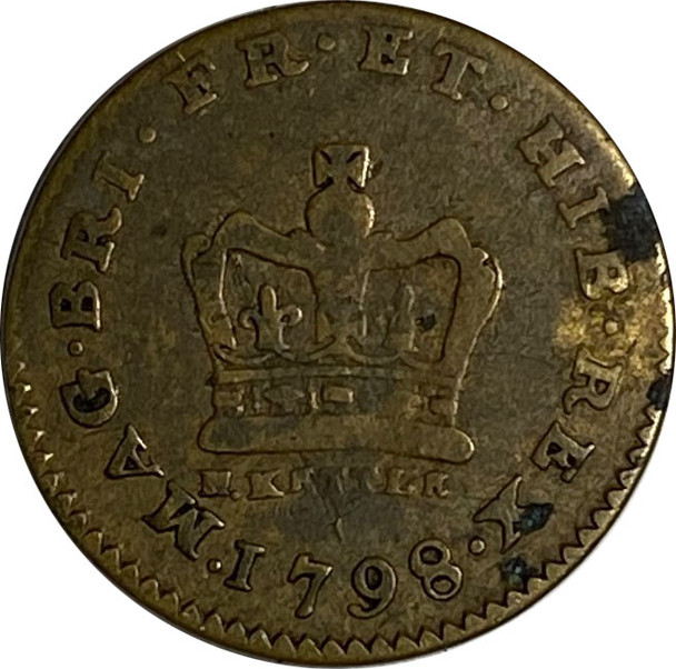 Great Britain: 1798 1/3 Guinea Token in Copper