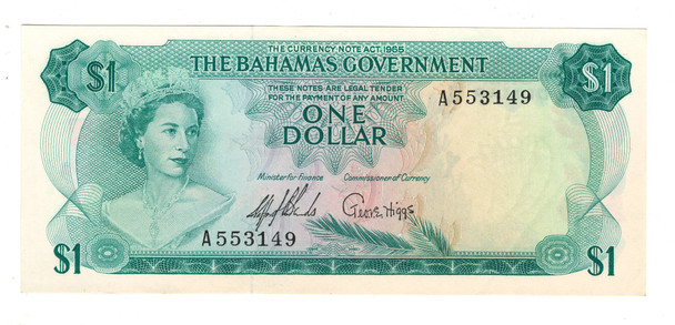 Bahamas: 1965   $1  Banknote