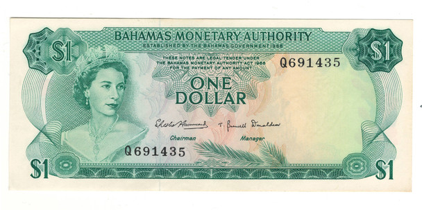 Bahamas: 1968 $1  Banknote
