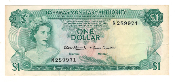 Bahamas: 1968     $1    Banknote