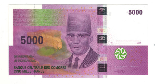 Comoros: 2006  5000  Francs Banknote
