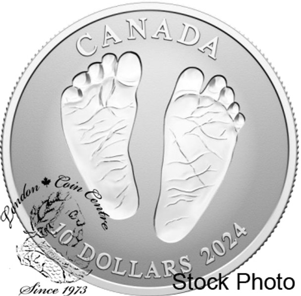 Canada: 2024 $10 Welcome To The World Baby Feet Fine Silver Coin