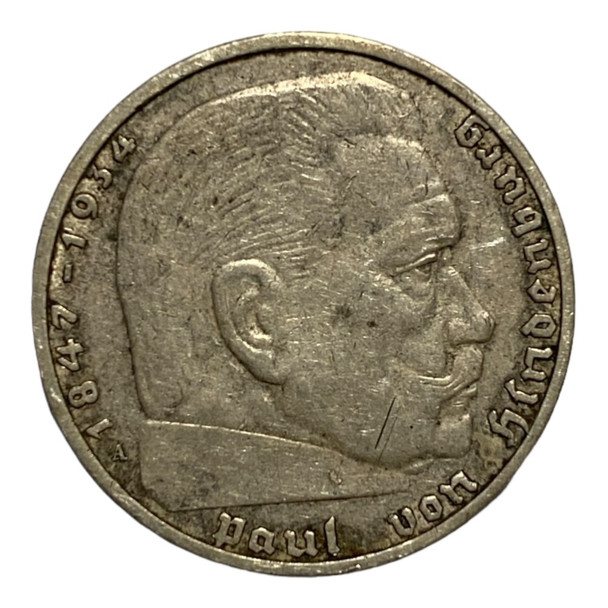 Germany: 1937A 2 Mark Hindenburg