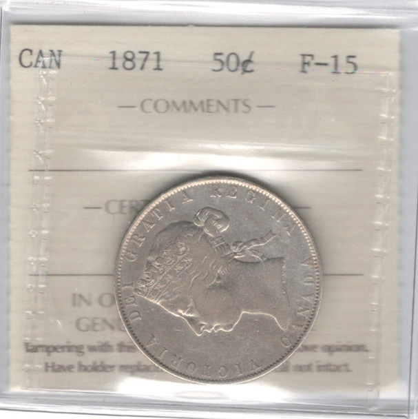 Canada: 1871 50 Cent ICCS F15