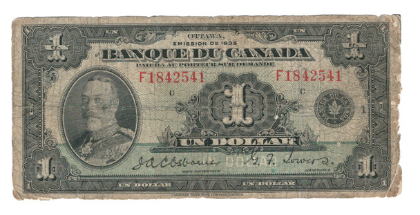 Canada: 1935 $1 Banknote - Banque Du Canada French