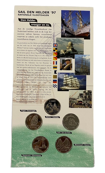 Netherlands: 1997 Sail Den Helder / Ships Euro Coin Set