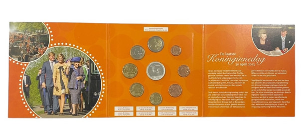 Netherlands: 2013 De laatste Koninginnedag Euro Coin Set Incl. Silver