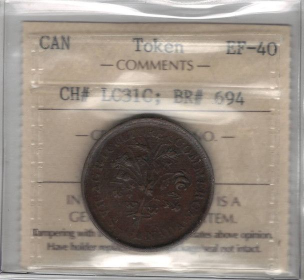 Canada: Lower Canada: Token Breton 694, CH. LC31C ICCS EF40