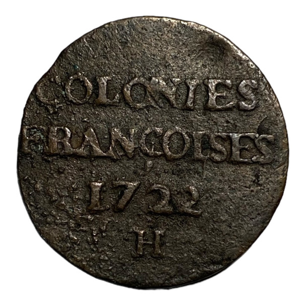 France Colonial: 1722H Colonial 9 Denier