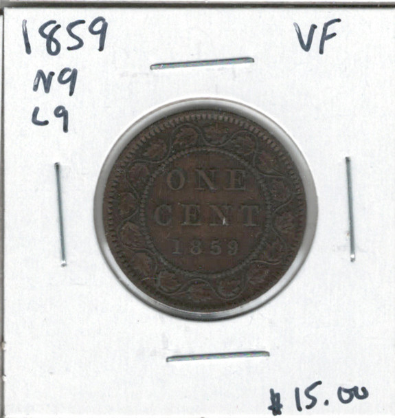 Canada: 1859 1 Cent N9 L9 VF20