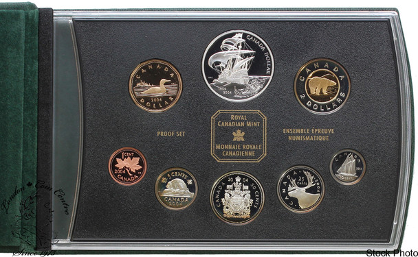 Canada: 2004 French Settlement Double Dollar Proof Coin Set *Toned / Damaged Box*