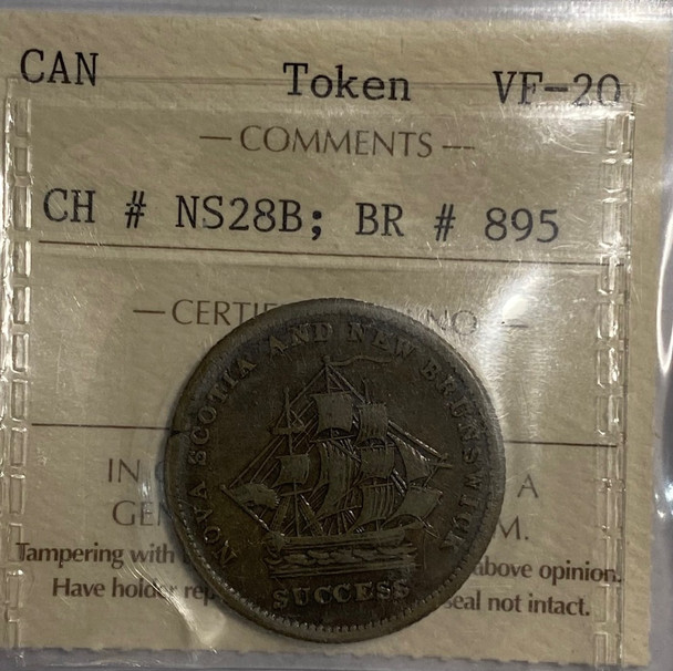 Canada: Nova Scotia: 1823 Half Penny Token; Breton 895, CH. NS-28B ICCS VF20